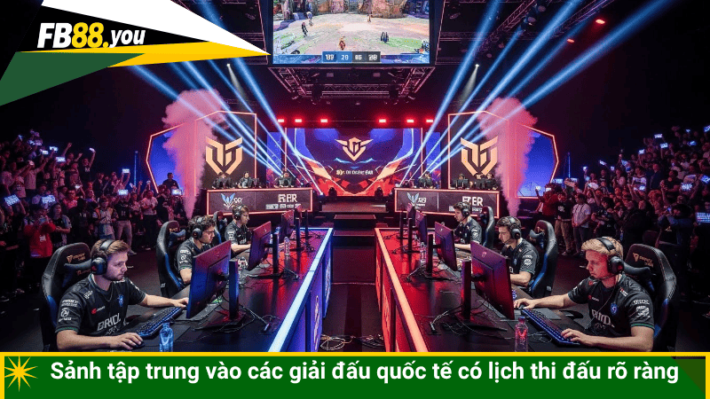Sảnh tập trung vào các giải đấu quốc tế có lịch thi đấu rõ ràng