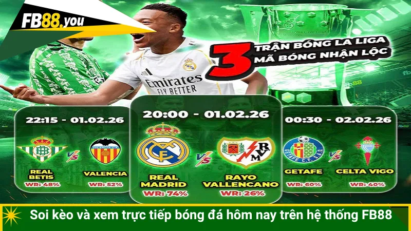 Soi kèo và xem trực tiếp bóng đá hôm nay trên hệ thống FB88