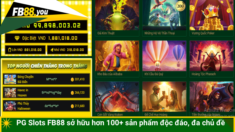 PG Slots FB88 ứng dụng hàng loạt công nghệ đột phá
