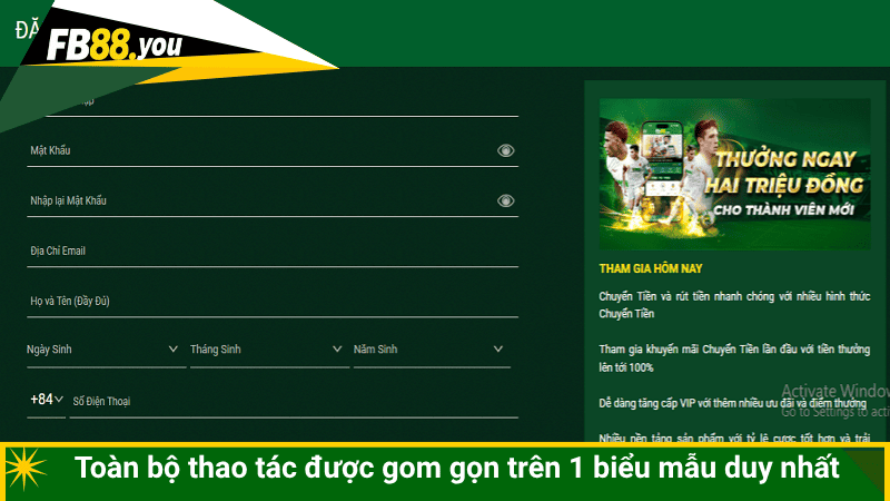 Toàn bộ thao tác được gom gọn trên 1 biểu mẫu duy nhất