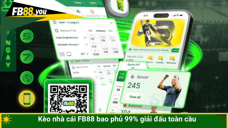 Kèo nhà cái FB88 bao phủ 99% giải đấu toàn cầu