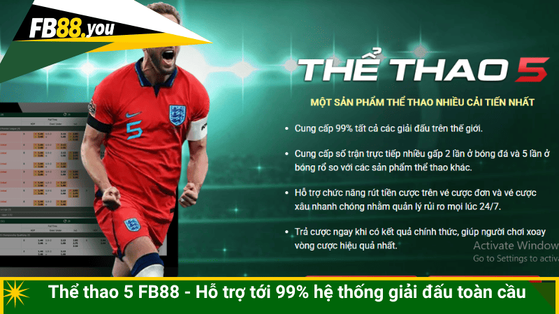 Thể thao 5 FB88 - Hỗ trợ tới 99% hệ thống giải đấu toàn cầu